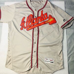 Majestic Flex Atlanta Braves Dansby Swanson #7 Men’s Sz 40 Sewn Jersey MLB